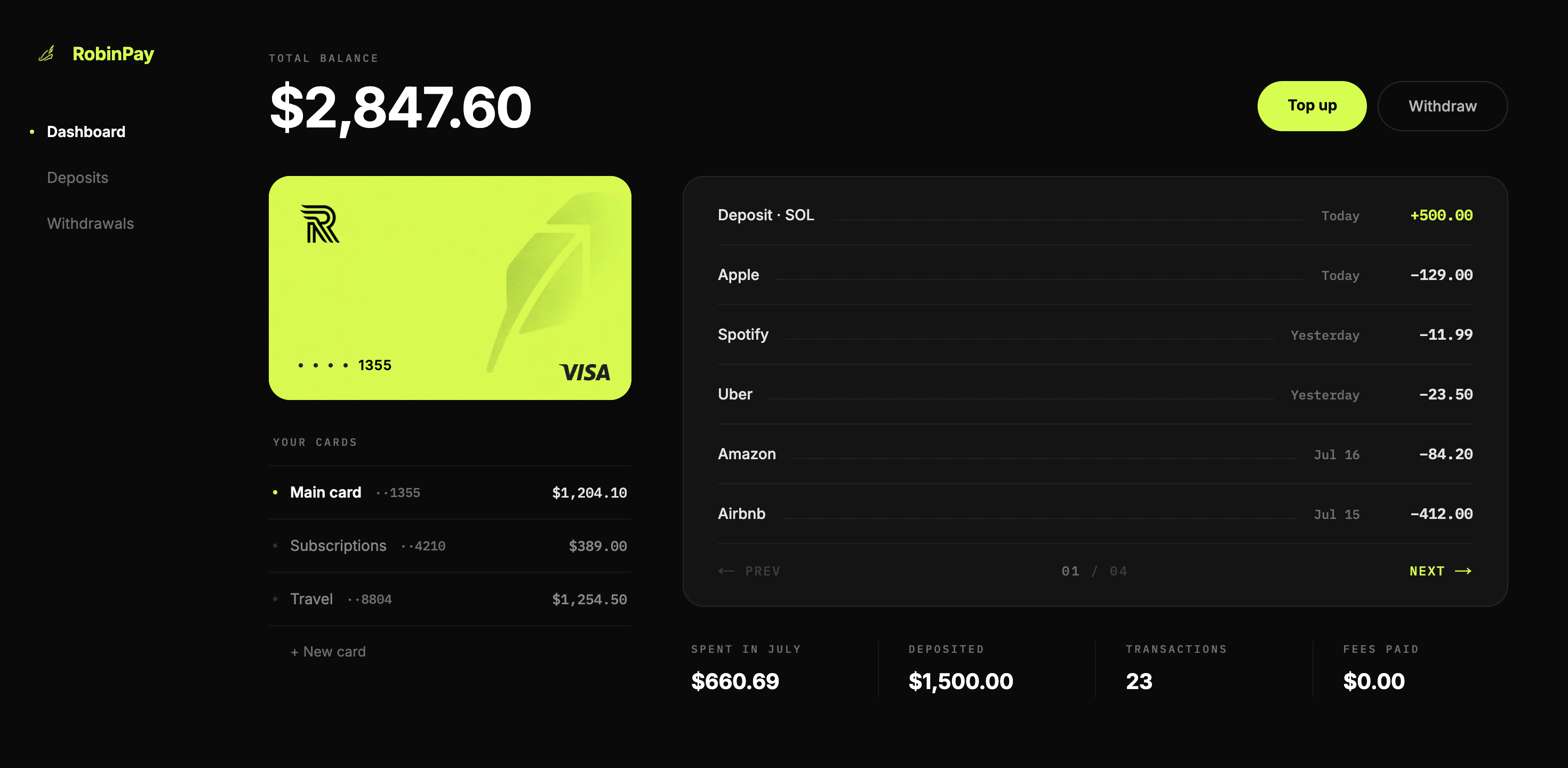 RobinPay Dashboard